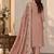 Peach chiffon semi stitched suit with embroidery & sequence work