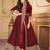 Maroon georgette semi stitched suit with embroidery & stone work