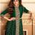 Dark  green georgette semi stitched suit with embroidery & stone work