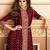 Maroon georgette semi stitched suit with embroidery & stone work