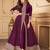 Wine georgette semi stitched suit with embroidery & stone work