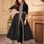 Black georgette semi stitched suit with embroidery & stone work