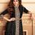 Black georgette semi stitched suit with embroidery & stone work