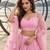 BABY PINK NET THREAD WITH ZARI AND SEQUIN WORK FESTIVE LEHENGA CHOLI