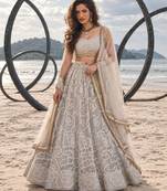 GREY BEATS EMBROIDERY WITH THREADAND SEQUIN WORK FESTIVE LEHENGA CHOLI