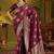 Maroon woven design silk blend designer kanjeevaram saree