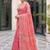 Pink woven design zari art silk fusion banarasi saree