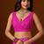 Pink leheriya beads and stones pure chiffon saree
