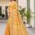 Yellow striped zari art silk fusion banarasi saree