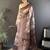 Brown woven design zari silk blend saree