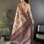 Brown woven design zari silk blend saree