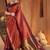 Rust woven design silk blend designer kanjeevaram saree
