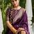 Purple woven design silk blend designer banarasi saree