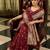 Maroon woven design zari silk blend designer banarasi saree