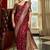 Maroon woven design zari silk blend designer banarasi saree