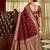 Maroon woven design zari silk blend designer banarasi saree