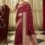 Maroon woven design zari silk blend designer banarasi saree