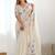 Off white paisley embroidered saree