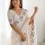 Off white paisley embroidered saree