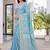 Blue woven design zari art silk fusion banarasi saree