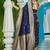 Navy blue woven design zari silk blend designer banarasi saree