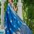 Blue woven design zari silk blend designer kanjeevaram saree