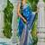 Blue woven design zari silk blend designer kanjeevaram saree