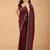 Maroon beads and stones organza saree