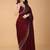 Maroon beads and stones organza saree