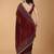 Maroon beads and stones organza saree