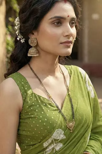 Green pure cotton saree