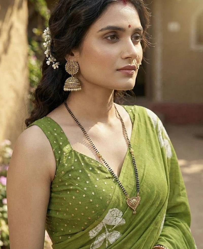 Green pure cotton saree