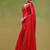 Red zari tissue saree