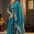 Teal woven design zari silk blend designer banarasi saree
