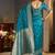 Teal woven design zari silk blend designer banarasi saree