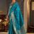 Teal woven design zari silk blend designer banarasi saree