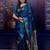 Blue woven design soft silk with zari weaving border saree and matching blouse piece