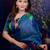 Blue woven design soft silk with zari weaving border saree and matching blouse piece