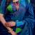 Blue woven design soft silk with zari weaving border saree and matching blouse piece