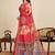 Red ethnic motifs zari linen blend saree