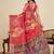 Red ethnic motifs zari linen blend saree