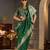 Green woven design zari silk blend designer banarasi saree