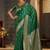 Green woven design zari silk blend designer banarasi saree