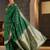 Green woven design zari silk blend designer banarasi saree