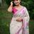 White ethnic motifs zari muga saree with blouse piece