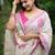 White ethnic motifs zari muga saree with blouse piece