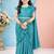 Teal girls net banarasi saree