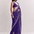 Purple floral embroidered satin designer saree