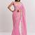 Pink paisley embroidered satin saree