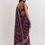 Purple ethnic motifs embroidered satin saree
